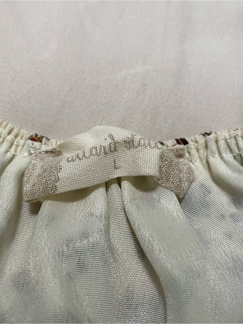 Cottage Core Cream Floral Puff-Sleeve Dress - Picture 5 of 6